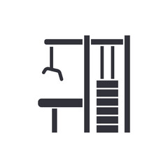 Gym machine solid icons, minimalist vector illustration ,simple transparent graphic element .Isolated on white background