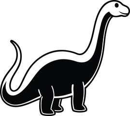 Cute Diplodocus toy vector illustration design, diplodocus toy silhouette vector art, diplodocus toy line art vector icon