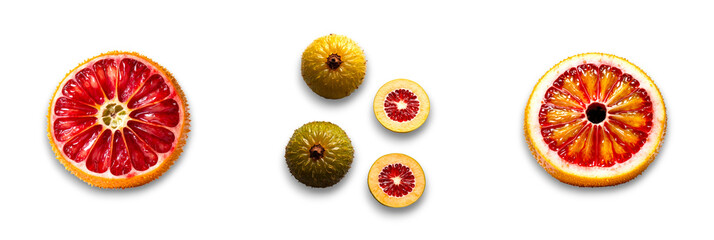 Isolated fruit collection on transparent background showcasing vibrant colors