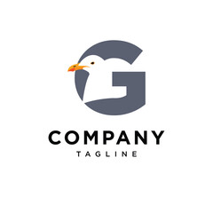 Letter G Seagull Logo Icon Vector