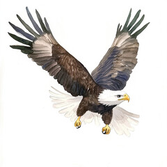 Obraz premium Majestic Eagle Soars High in the Clear Blue Sky Minimalist Isolated Image Capturing the Grace and Freedom of Nature's Most Powerful Bird in Flight