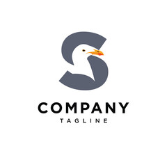 Letter S Seagull Logo Icon Vector