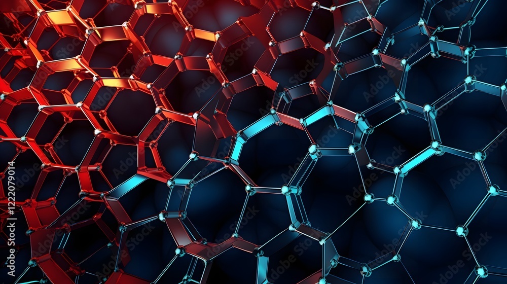 Aufkleber intricate molecular structure of carbon atoms in hexagonal formation captivating abstract geometric 