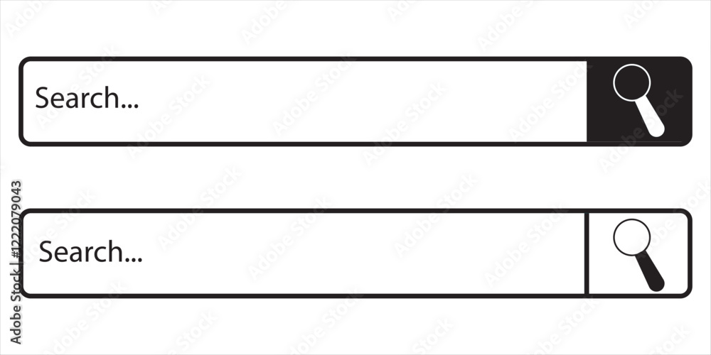 Poster search bar icon set. search form with shadow. ready search bar for web design, app, software and int