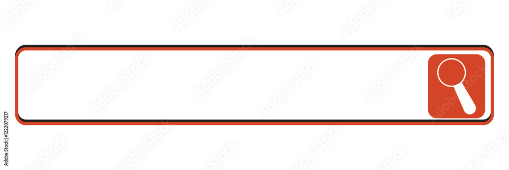 Poster a magnifying glass search button and a microphone icon for voice search in the search bar. vector.