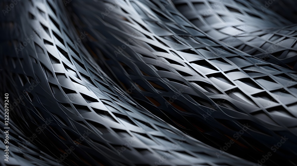 Poster mesmerizing image showcasing the intricate weaving of a high tech carbon fiber sheet capturing its s