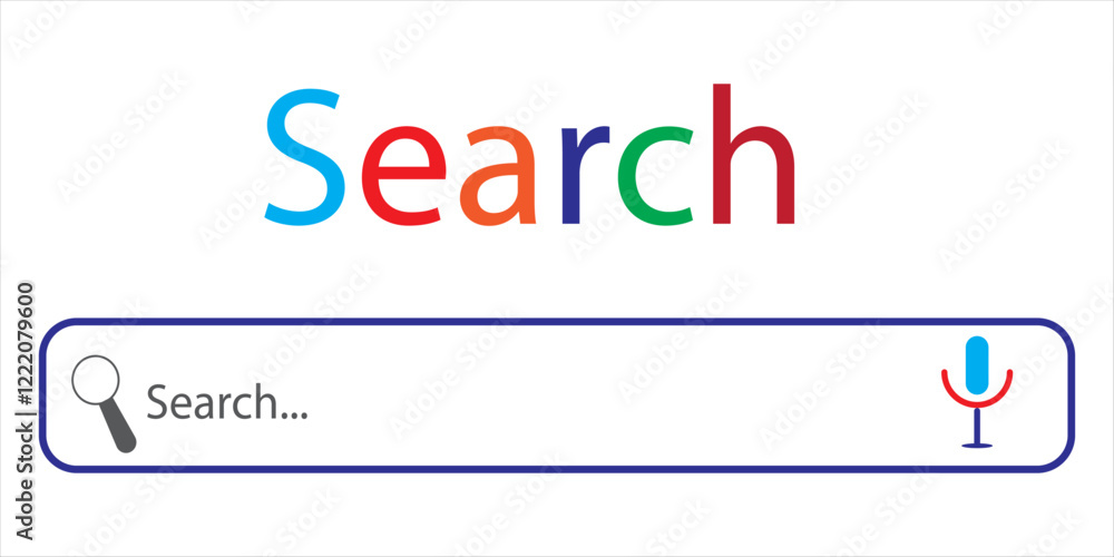 Poster search bar icons. blank search bar icon for website. empty template search bar for browser. vector i