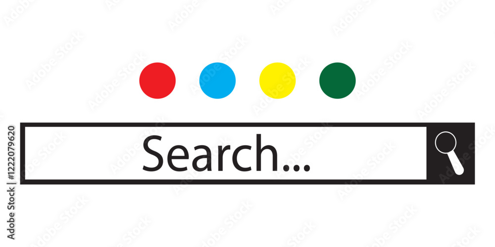 Poster search bar icons. blank search bar icon for website. empty template search bar for browser. vector i
