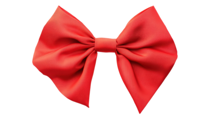 Red bow tie on transparent background