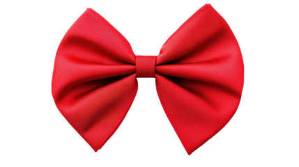 Red bow tie on transparent background