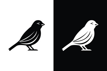 High-Quality Sparrow Bird Silhouette Vector for Designers.