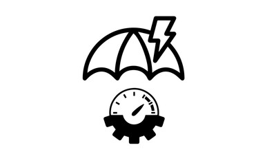 Risk management icon. Containing management analysis, strategy, identify, finance protection. For website marketing design, logo, app, template, ui, etc. Vector illustration.