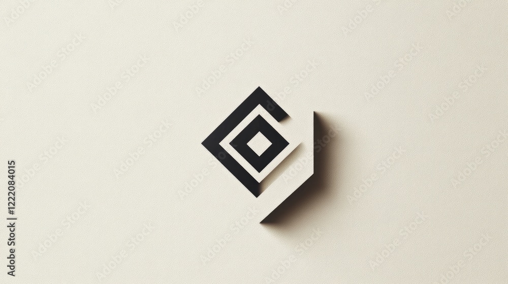 Poster A clean and minimalistic logo design with geometric elements on a plain background, perfect for modern branding and identity