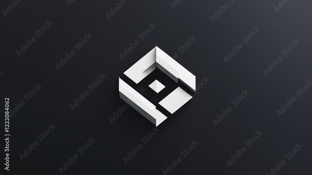 Poster a clean and simple geometric logo design, representing abstraction, minimalism, and modern aesthetic