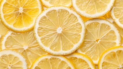 Juicy Lemon Slices Overlapping Background