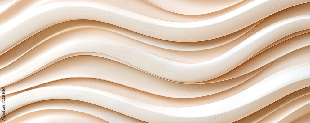 Poster clean design minimalist concept. a soft, flowing wave pattern in warm beige tones with smooth textur