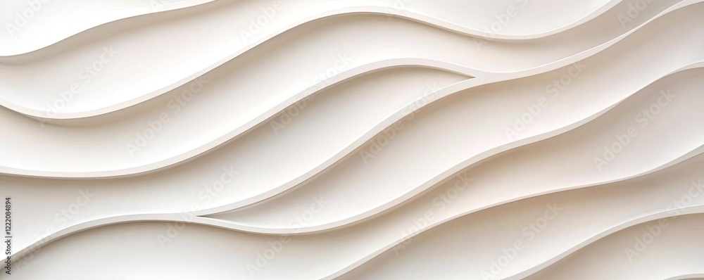 Poster clean design minimalist concept. abstract wave pattern in soft white tones, ideal for modern design 