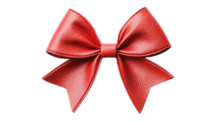 Red bow tie on transparent background