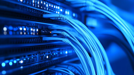 Server room network cables data center technology