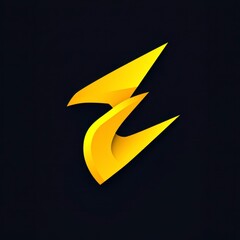 Dynamic Abstract Design with Yellow Shapes on Dark Background