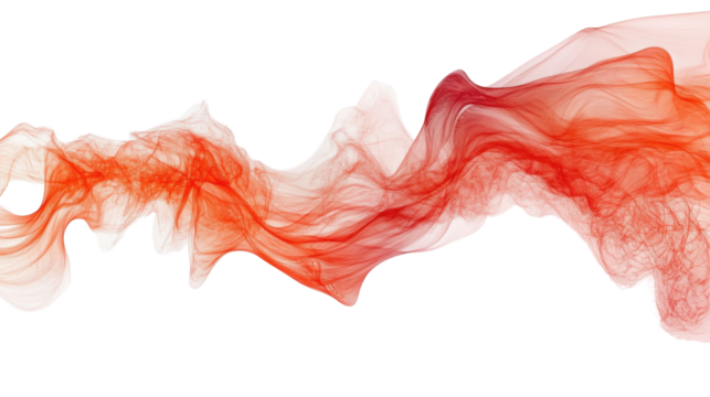 Abstract red smoke flames on transparent background 