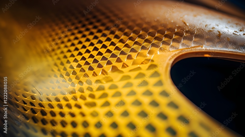Poster detailed close up view of a kevlar reinforced composite material used in the construction of an airc