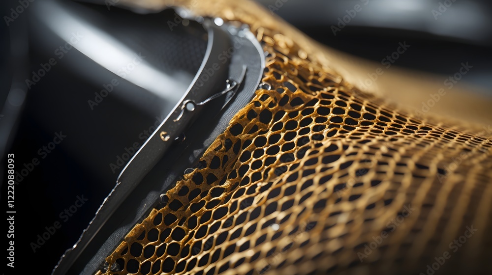 Poster close up view of the intricate kevlar reinforced composite material used in the construction of an a