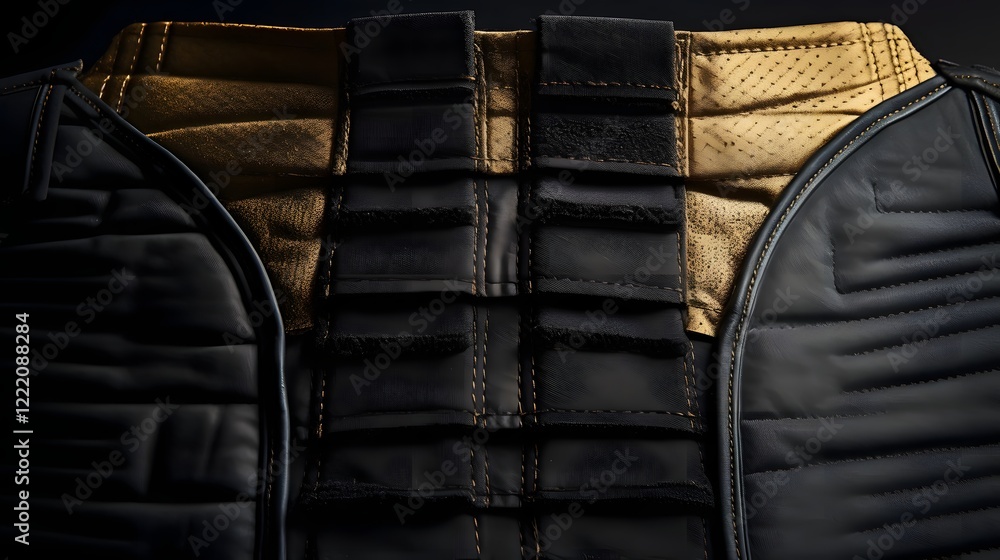 Aufkleber detailed cross section view showcasing the layered structure and protective features of a kevlar bul