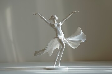A figurine of a woman in a white dress