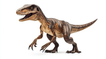 Fototapeta premium Realistic Dinosaur Model in Dynamic Pose with Detailed Textures