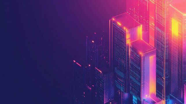 A high-tech data center with glowing server racks, illustrating active cybersecurity measures. Blank space on the right side allows room for additional text or graphic elements