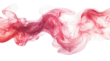 Abstract red smoke flames on transparent background 