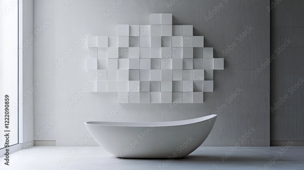 Aufkleber a modern cube storage system in a sleek living room with a clean wall, perfect for minimalism and fu