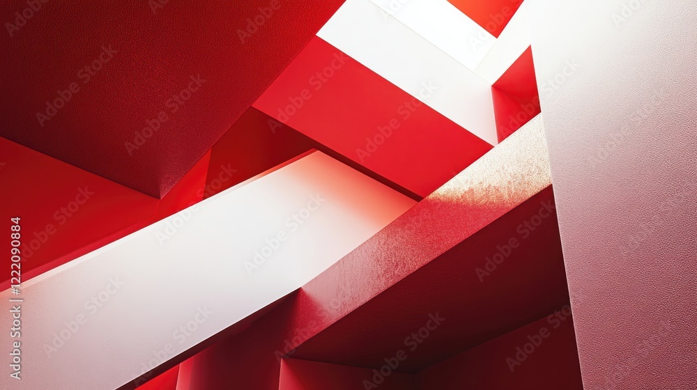 Poster abstract architecture with red angles and light contrast elements