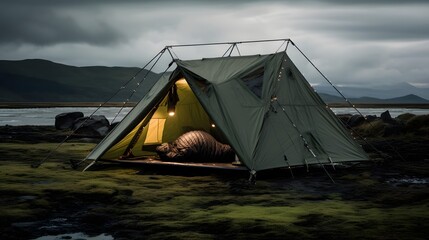 Rugged and weatherproof Kevlar tent engineered to withstand extreme outdoor environments from harsh weather to demanding terrain making it an essential gear for adventurous expeditions