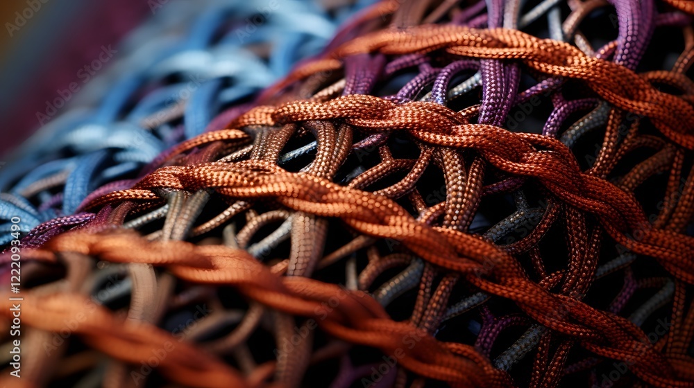 Poster exquisite woven fabric showcasing intricate patterns and textures the macro shot captures the elegan