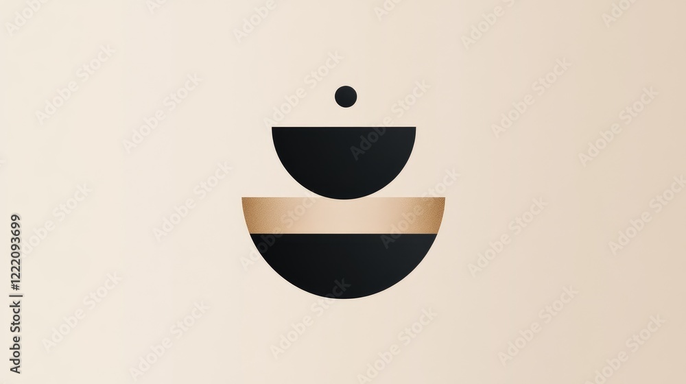 Aufkleber A simple and elegant abstract logo design with geometric shapes, isolated on a neutral background, representing modern branding concepts