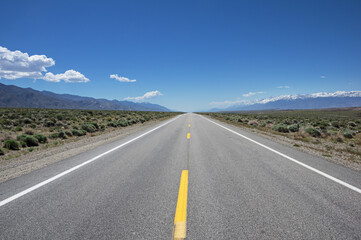 Empty Highway 6 In The Owens Valley