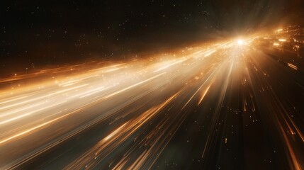 Obraz premium A captivating illustration of light beams in space, representing speed, energy, and cosmic motion