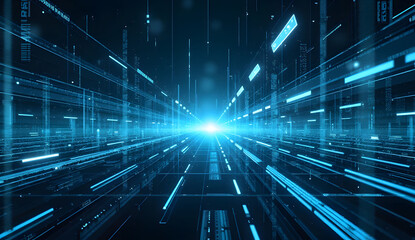 Digital backdround ideal for technological operations, neural networks, AI, data transmission and encryption, digital archives, audio and visual representations, scientific research
