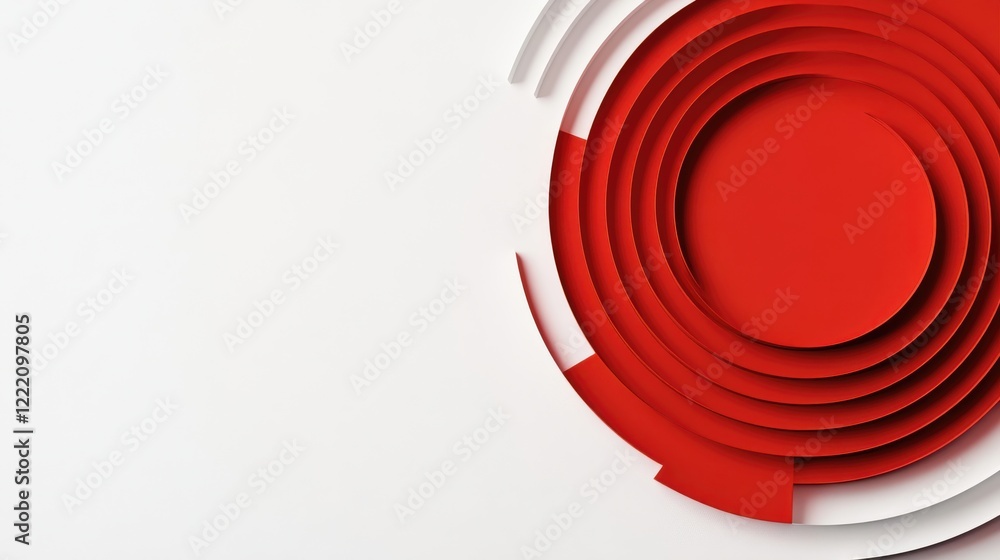 Aufkleber abstract red circular shapes on white background for design use