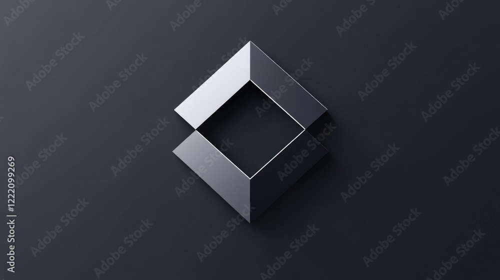 Poster an abstract geometric symbol logo on a blank, isolated background, symbolizing simplicity and profes