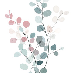 Flowers and leaves in pictures illustrator2D