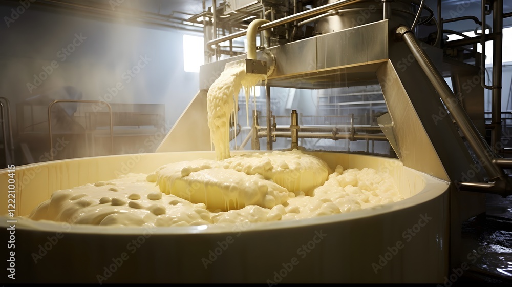 Poster cheese production in a dairy plant a streamlined process of converting milk into cheese using advanc