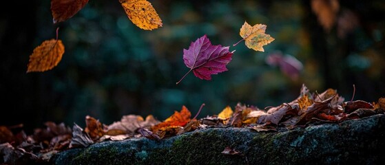 Falling Autumn Leaves  Nature s Colorful Serenity
