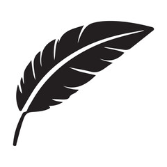 Fototapeta premium Simple Black Silhouette Feather Vector Graphic
