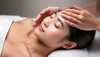 ファイシャルエステを受ける女性