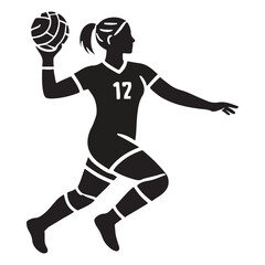 Dynamic Female Volleyball Player Silhouette