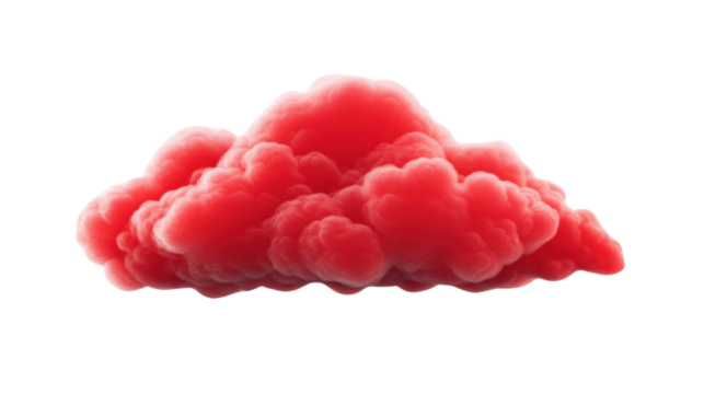 Red cloud on transparent background