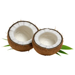 coconut on white background